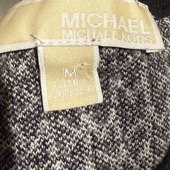 Michael Kors Monogram Knit Black and White Cropped Sweater - Picture 3 of 3